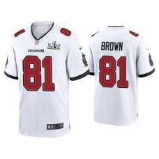 Men's Tampa Bay Buccaneers #81 Antonio Brown Super Bowl LV White Game Jersey