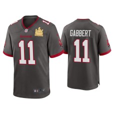 Men's Tampa Bay Buccaneers #11 Blaine Gabbert Super Bowl LV Champions Pewter Game Jersey