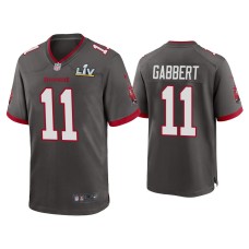 Men's Tampa Bay Buccaneers #11 Blaine Gabbert Super Bowl LV Pewter Game Jersey