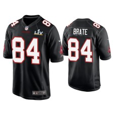 Men's Tampa Bay Buccaneers #84 Cameron Brate Super Bowl LV Black Game Fashion Jersey