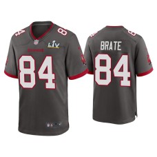 Men's Tampa Bay Buccaneers #84 Cameron Brate Super Bowl LV Pewter Game Jersey