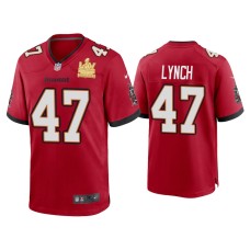 Men's Tampa Bay Buccaneers #47 John Lynch Super Bowl LV Champions Red Game Jersey