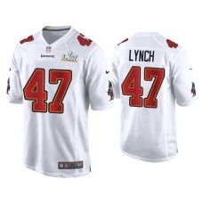 Men's Tampa Bay Buccaneers #47 John Lynch Super Bowl LV White Game Fashion Jersey