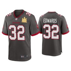 Men's Tampa Bay Buccaneers #32 Mike Edwards Super Bowl LV Champions Pewter Game Jersey