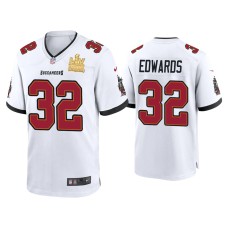 Men's Tampa Bay Buccaneers #32 Mike Edwards Super Bowl LV Champions White Game Jersey