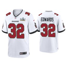 Men's Tampa Bay Buccaneers #32 Mike Edwards Super Bowl LV White Game Jersey