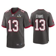 Men's Tampa Bay Buccaneers #13 Mike Evans Super Bowl LV Pewter Game Jersey