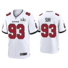 Men's Tampa Bay Buccaneers #93 Ndamukong Suh Super Bowl LV White Game Jersey