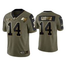 Men's Tampa Bay Buccaneers #14 Chris Godwin Olive Gold 2021 Salute To Service Limited Jersey