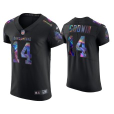 Men's Tampa Bay Buccaneers #14 Chris Godwin Black Golden Edition Holographic Jersey