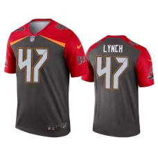 Men's Tampa Bay Buccaneers #47 John Lynch Pewter Inverted Legend Jersey