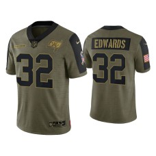 Men's Tampa Bay Buccaneers #32 Mike Edwards Olive 2021 Salute To Service Limited Jersey