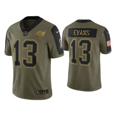 Men's Tampa Bay Buccaneers #13 Mike Evans Olive 2021 Salute To Service Limited Jersey