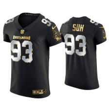 Men's Tampa Bay Buccaneers #93 Ndamukong Suh Black Golden Edition Elite Jersey