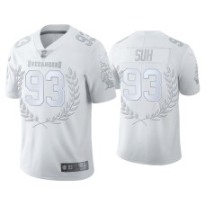 Men's Tampa Bay Buccaneers #93 Ndamukong Suh White Platinum Limited Jersey