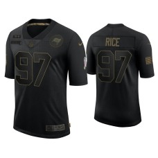 Men's Tampa Bay Buccaneers #97 Simeon Rice Black 2020 Salute to Service Retired Jersey