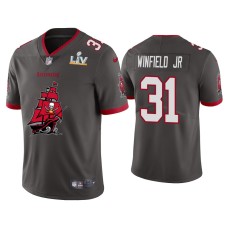 Men's Tampa Bay Buccaneers #31 Antoine Winfield Jr. Super Bowl LV Champions Pewter Team Logo Jersey