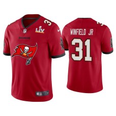 Men's Tampa Bay Buccaneers #31 Antoine Winfield Jr. Super Bowl LV Champions Red Primary Logo Jersey