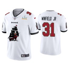 Men's Tampa Bay Buccaneers #31 Antoine Winfield Jr. Super Bowl LV Champions White Team Logo Jersey