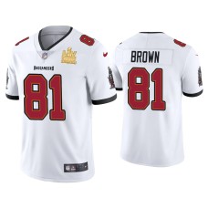 Men's Tampa Bay Buccaneers #81 Antonio Brown Super Bowl LV Champions White Vapor Limited Jersey