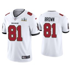 Men's Tampa Bay Buccaneers #81 Antonio Brown Super Bowl LV White Vapor Limited Jersey