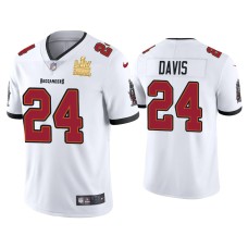 Men's Tampa Bay Buccaneers #24 Carlton Davis Super Bowl LV Champions White Vapor Limited Jersey