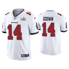 Men's Tampa Bay Buccaneers #14 Chris Godwin Super Bowl LV White Vapor Limited Jersey