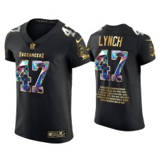 Men's Tampa Bay Buccaneers #47 John Lynch Black 2021 Career Highlights Diamond Edition Jersey