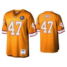 Men's Tampa Bay Buccaneers #47 John Lynch Orange Hall of Fame Patch Legacy Replica Jersey