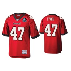 Men's Tampa Bay Buccaneers #47 John Lynch Red Hall of Fame Patch Legacy Replica Jersey