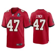 Men's Tampa Bay Buccaneers #47 John Lynch Red NFL Hall of Fame Class of 2021 Game Jersey