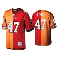 Men's Tampa Bay Buccaneers #47 John Lynch Red Orange Split Legacy Replica Jersey