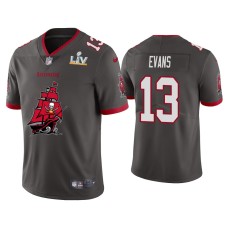 Men's Tampa Bay Buccaneers #13 Mike Evans Super Bowl LV Champions Pewter Team Logo Jersey