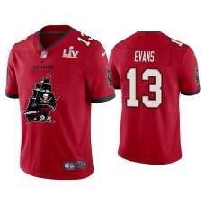 Men's Tampa Bay Buccaneers #13 Mike Evans Super Bowl LV Champions Red Team Logo Jersey