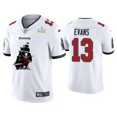 Men's Tampa Bay Buccaneers #13 Mike Evans Super Bowl LV Champions White Team Logo Jersey