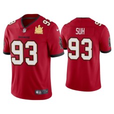 Men's Tampa Bay Buccaneers #93 Ndamukong Suh Super Bowl LV Champions Red Vapor Limited Jersey