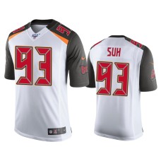 Men's Tampa Bay Buccaneers #93 Ndamukong Suh 100th Season White Vapor Limited Jersey