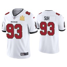 Men's Tampa Bay Buccaneers #93 Ndamukong Suh Super Bowl LV Champions White Vapor Limited Jersey