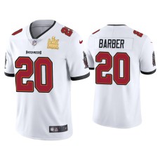 Men's Tampa Bay Buccaneers #20 Ronde Barber Super Bowl LV Champions White Vapor Limited Jersey