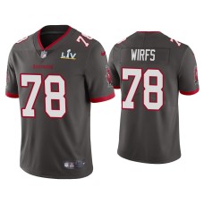 Men's Tampa Bay Buccaneers #78 Tristan Wirfs Super Bowl LV Pewter Vapor Limited Jersey