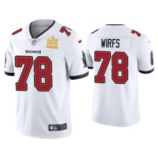 Men's Tampa Bay Buccaneers #78 Tristan Wirfs Super Bowl LV Champions White Vapor Limited Jersey