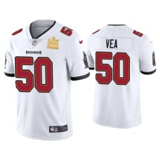 Men's Tampa Bay Buccaneers #50 Vita Vea Super Bowl LV Champions White Vapor Limited Jersey