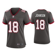 Women's Tampa Bay Buccaneers #18 Tyler Johnson Pewter Alternate Game Jersey