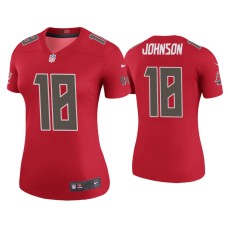 Women's Tampa Bay Buccaneers #18 Color Rush Legend Tyler Johnson Red Jersey