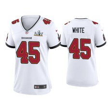 Women's Tampa Bay Buccaneers #45 Devin White Super Bowl LV White Game Jersey