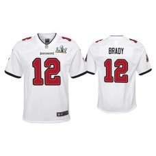 Youth Tampa Bay Buccaneers #12 Tom Brady Super Bowl LV White Game Jersey