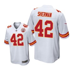 Men's Kansas City Chiefs #42 White Anthony Sherman Nike Game Jersey