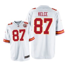 Men's Kansas City Chiefs #87 White Travis Kelce Nike Game Jersey