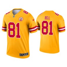 Men's Kansas City Chiefs #81 Blake Bell Yellow Inverted Legend Jersey