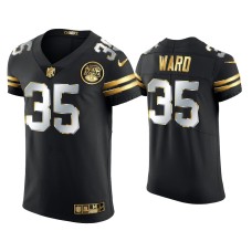 Men's Kansas City Chiefs #35 Charvarius Ward Black Golden Edition Elite Jersey